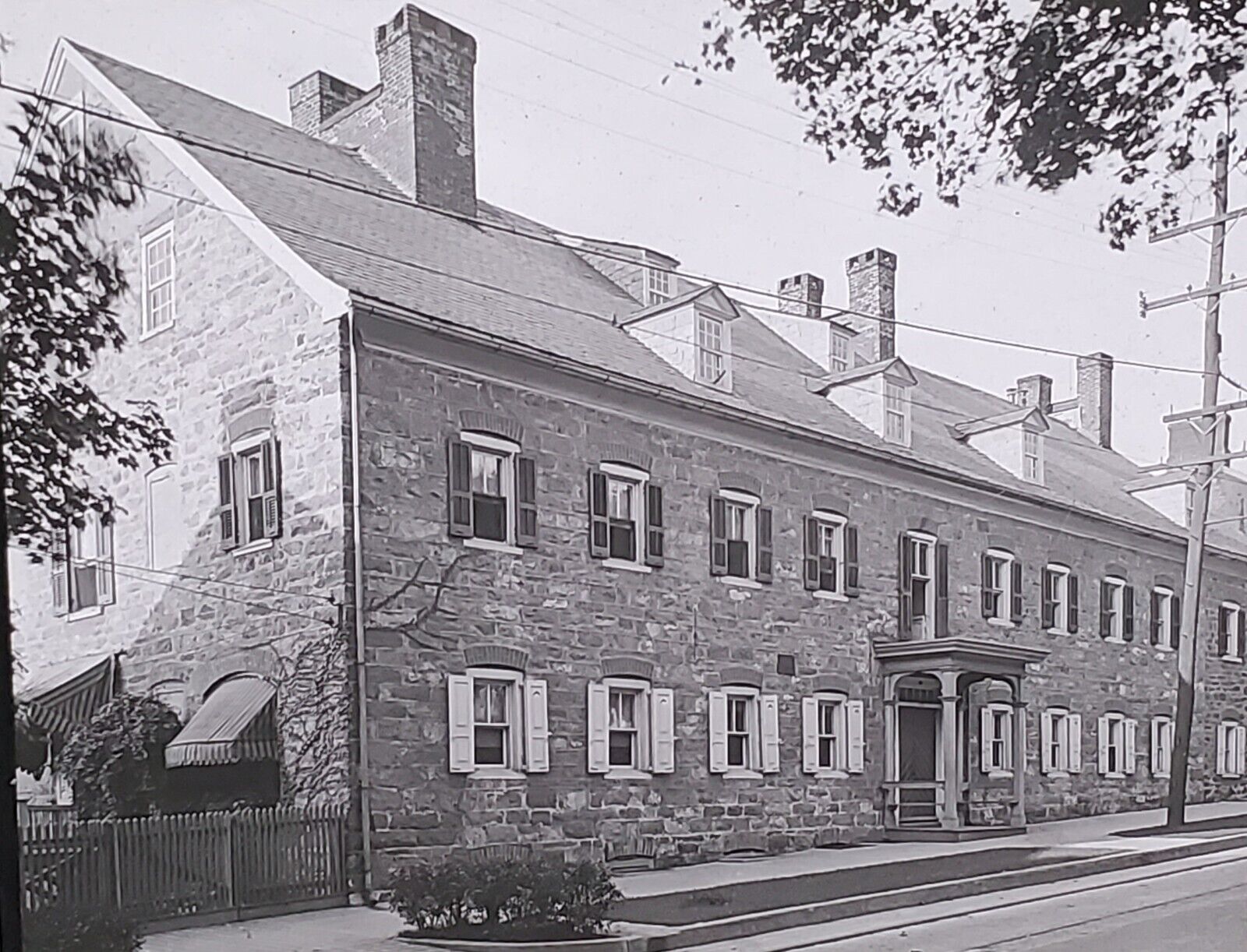 1922, Widows House, Bethlehem, Pennsylvania, Morovian, Magic Lantern Glass Slide