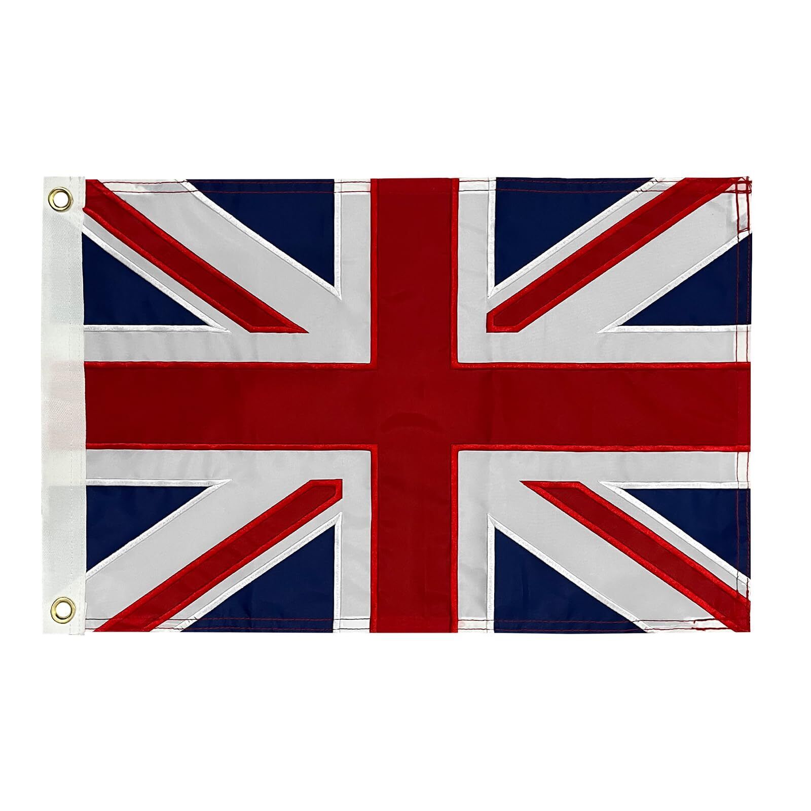 British Flag 12x18 inch Union Jack Boat Flags Embroidered UK Small Flags of U...