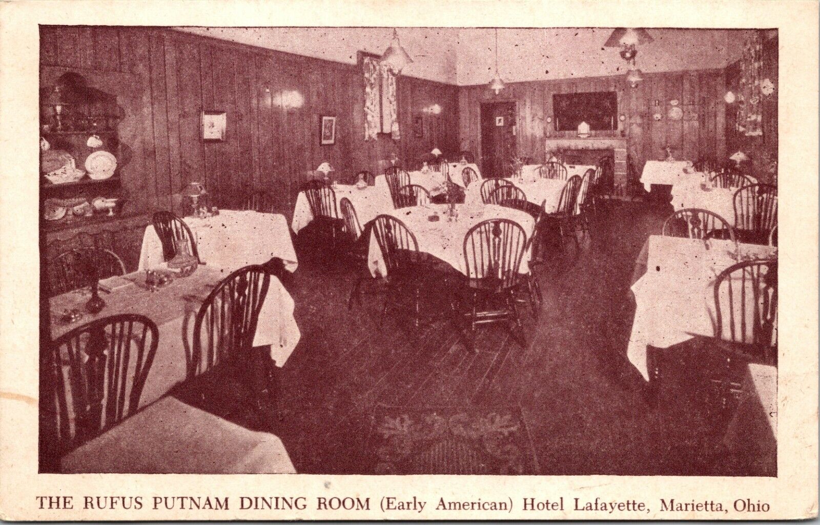 Marietta Ohio OH Rufus Putnam Dining Room, Early American Hotel LaFayette