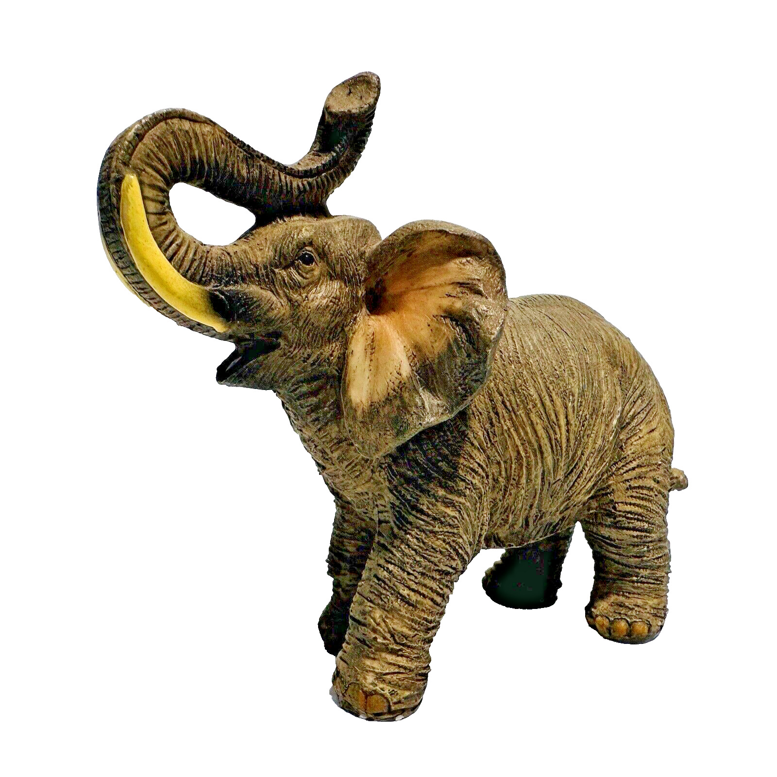 Elephant African Trunk Up Wild Life Figurine Vintage Statue Rare Home Decor