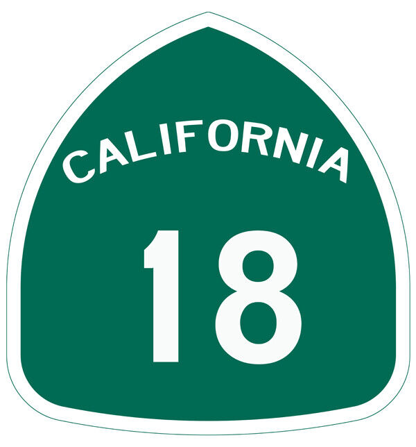 California Highway 18 Cut Out Metal Sign 12x12