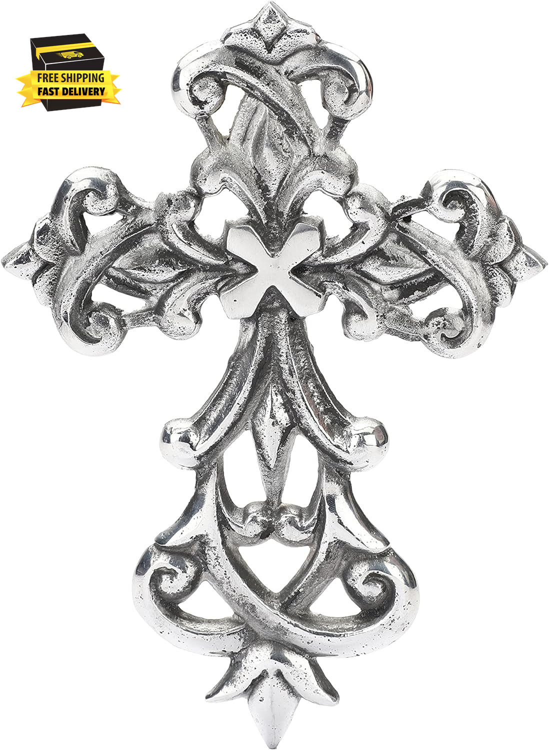 8.5 Inch Decorative Wall Cross Metal Decorations for Home.Religious Metal Hangin