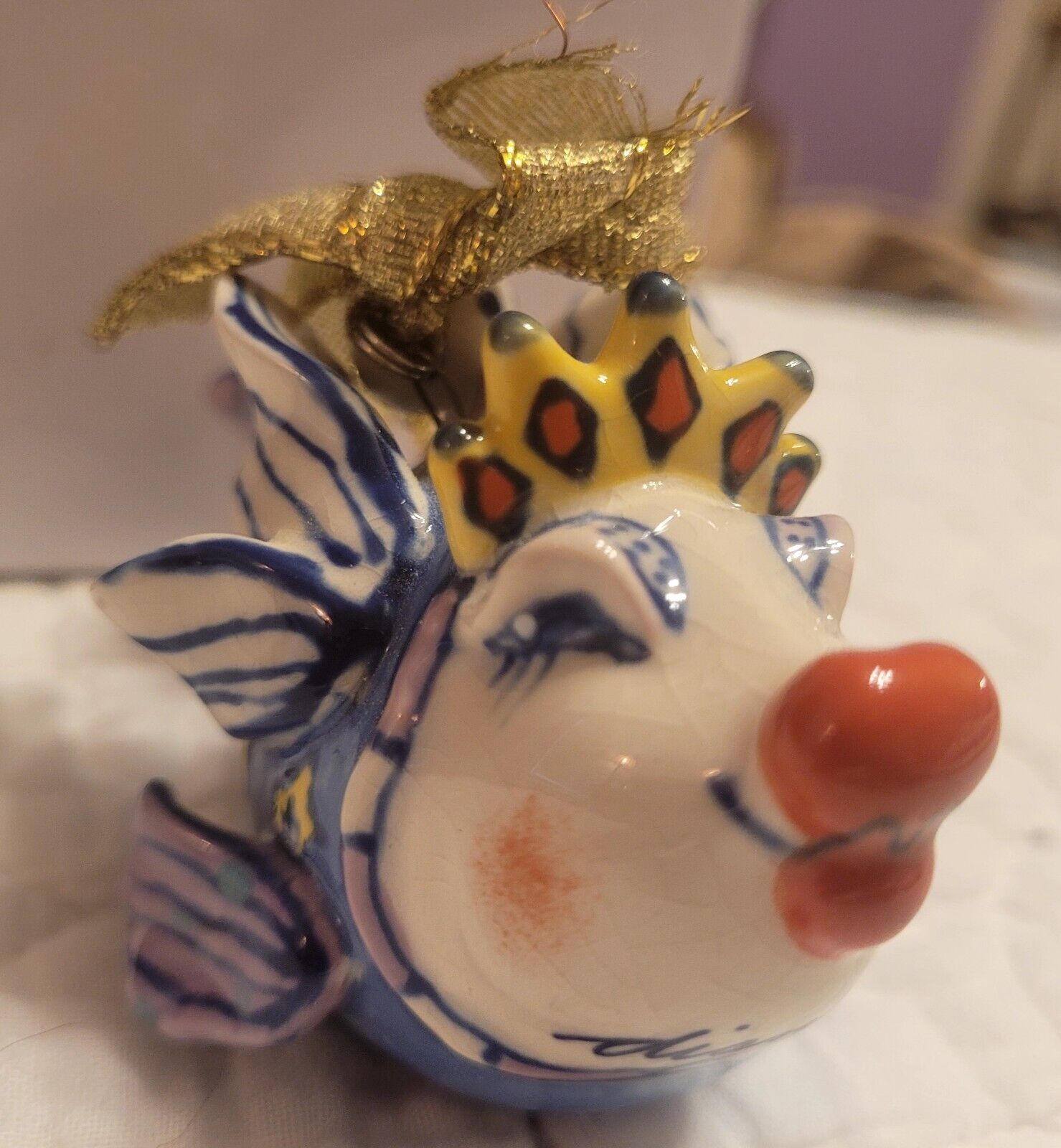 Diane Artware by Character Collectibles FAIRY FISH ORNAMENT. Serial  1376