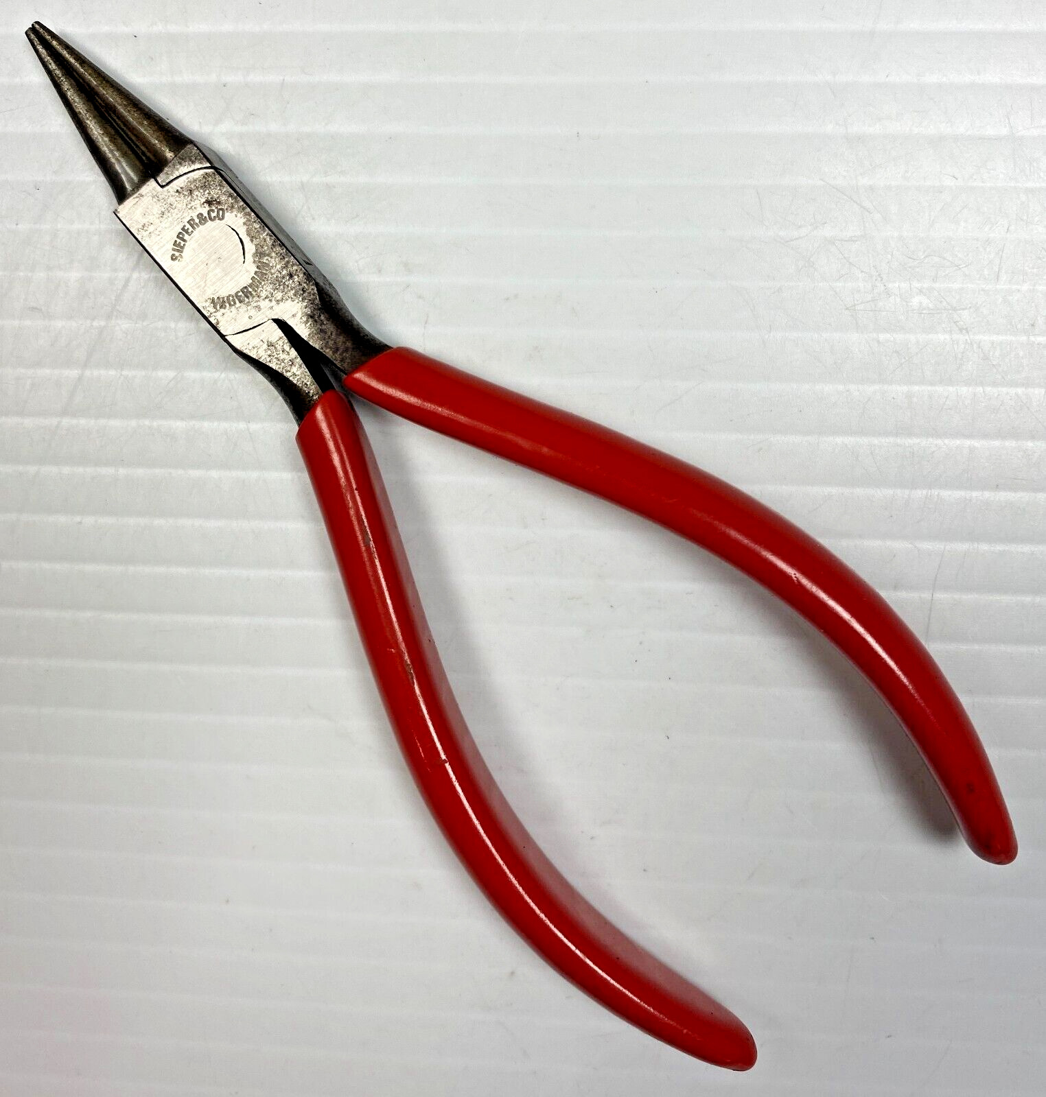 Rare Vintage Sieper & Co. Tools Round Nose Pliers with Red Grips made in Germany