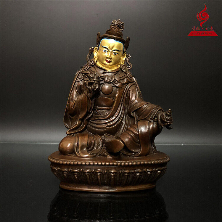 18cm Buddha Buddha Khatuo Tibetan Master Copper Decorative Statue