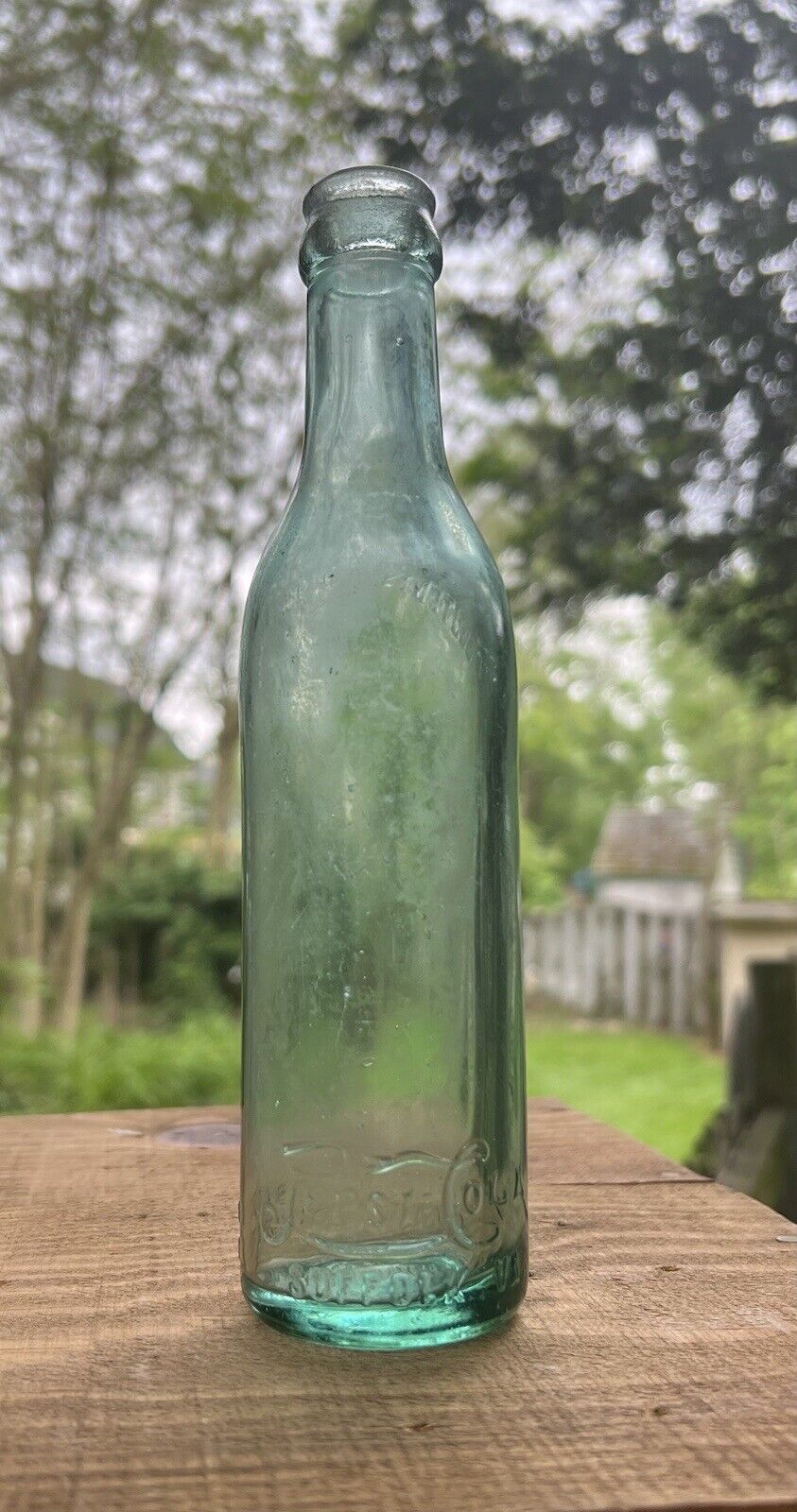 Very Early Straight Sided Pepsi Cola Bottle Lower Script Suffolk VA Virginia.