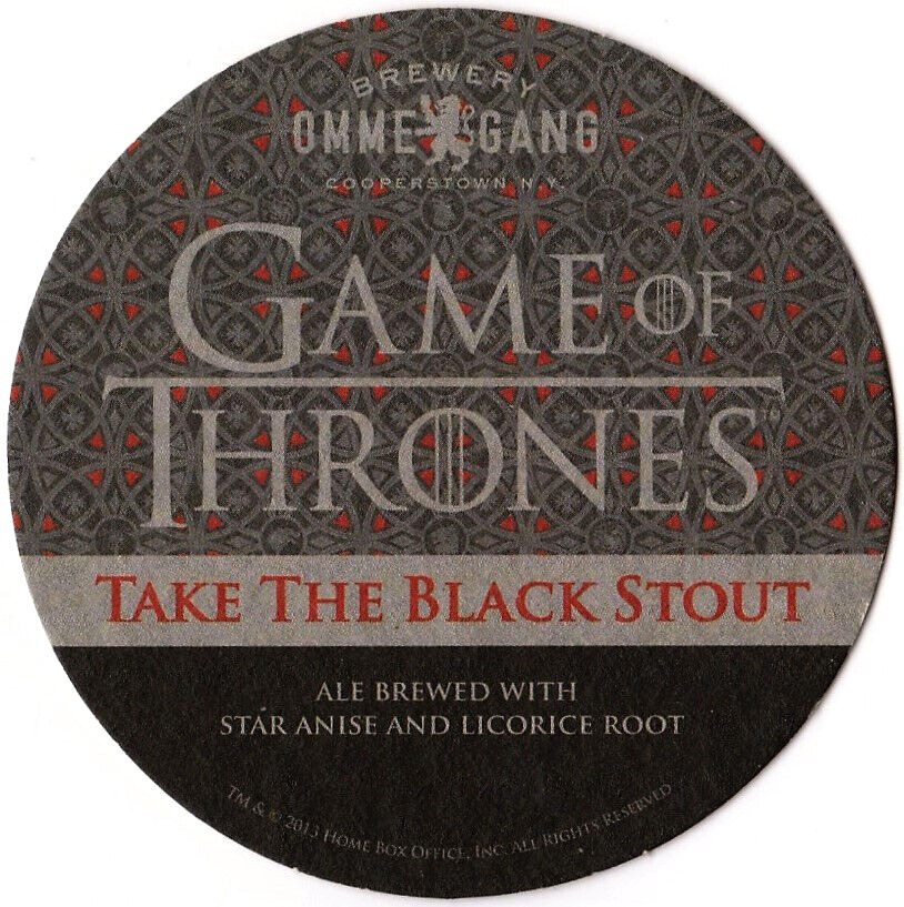Brewery Ommegang Game Of Thrones  Beer Coaster Cooperstown NY