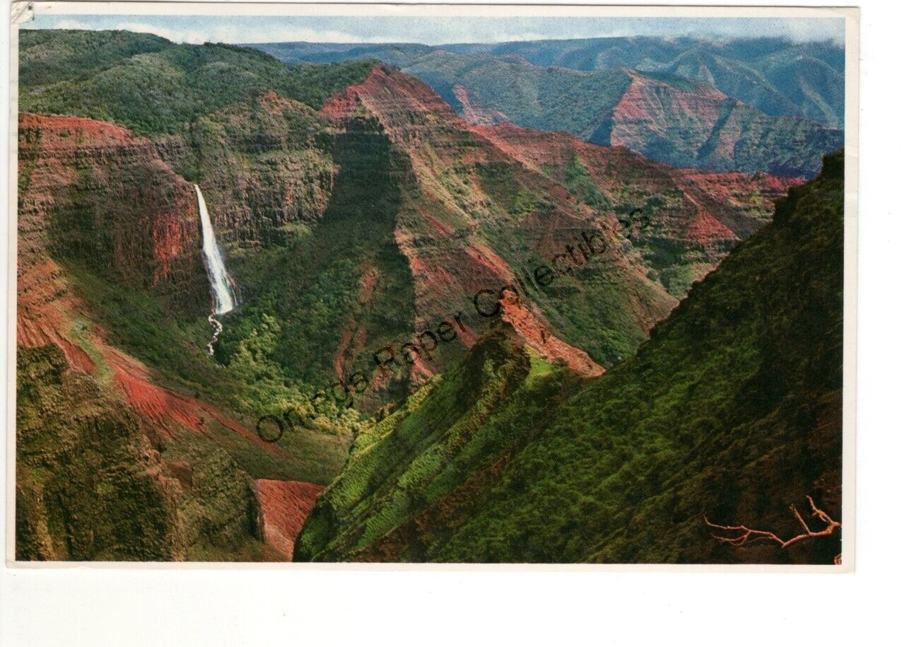 Waimea Canyon Waterfall Kauai Hawaii Postcard Posted 1984