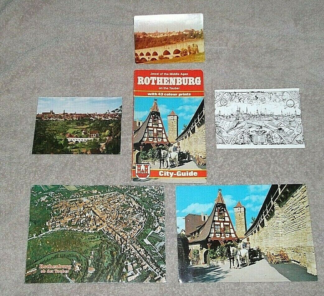 Rothenburg on the Tauber City Guide En. 1978 Bonus Postcards(4)+ Orig. Photo LOT