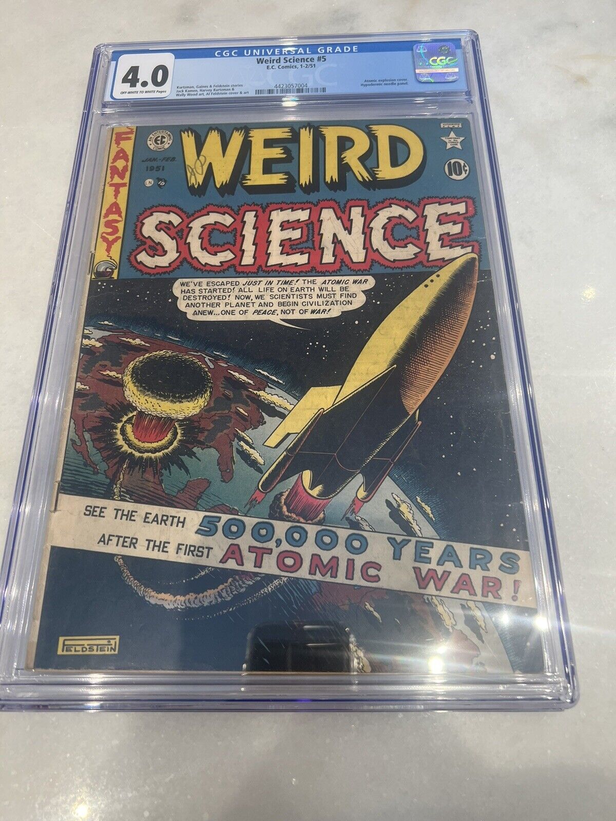 Weird Science #5 E.C. 1-2/51 CGC 4.0 VG- Off-White Pages ￼Atomic Explosion Cover