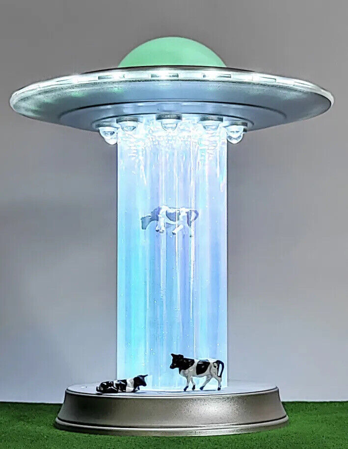 UFO Model Cow Abduction Alien Decoration Area 51 UFO Lamp Spacecraft Space Lover
