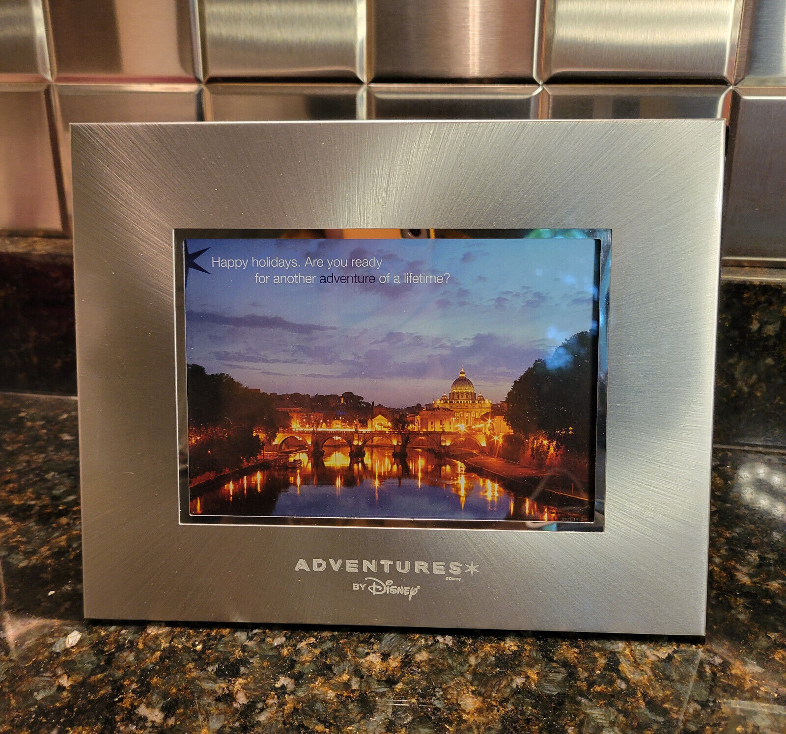 Adventures by Disney Insiders Silvertone Picture Frame - new - 10 1/4 x 8 1/4