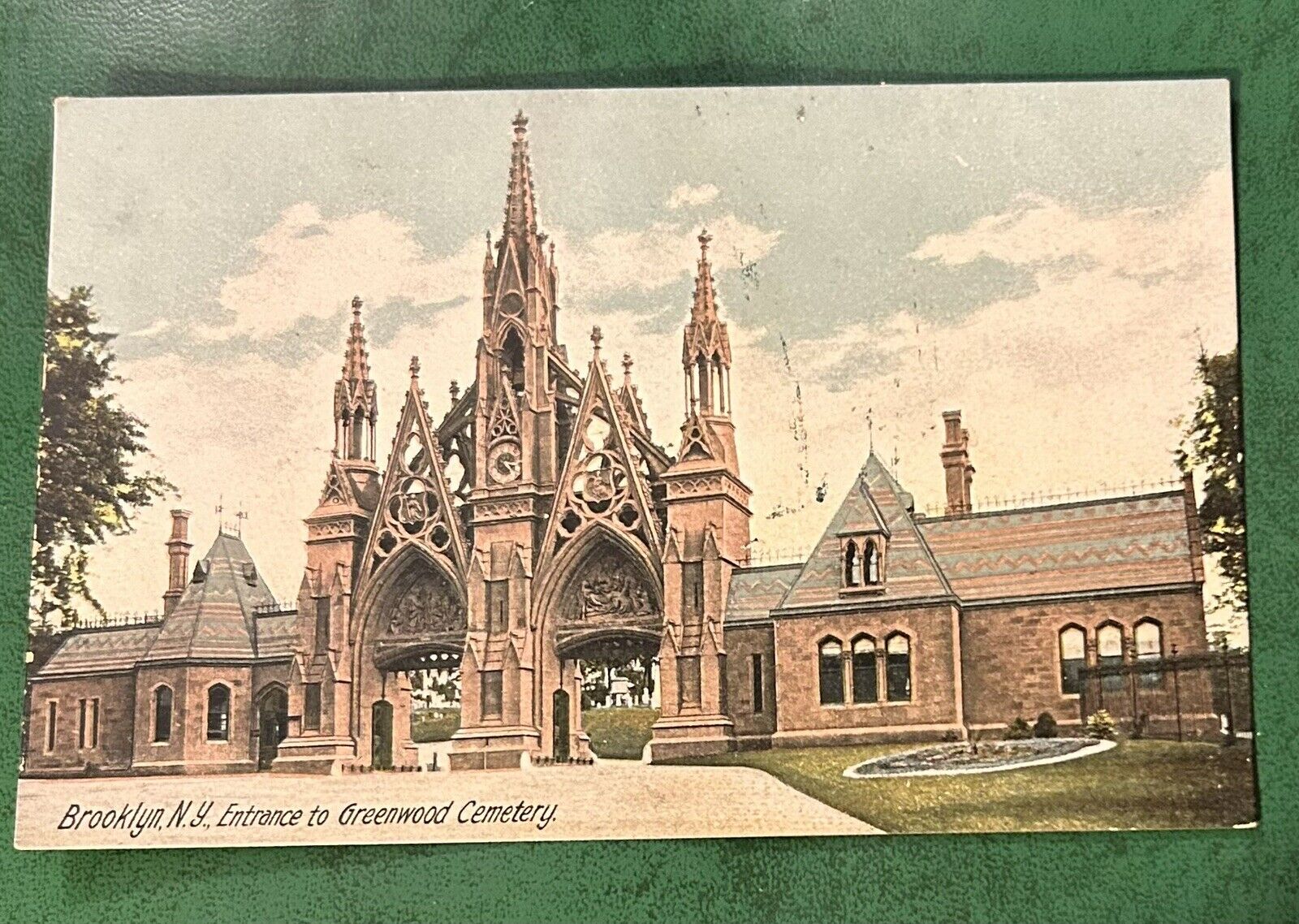 Postcard Early 1900’s Entrance To Greenwood Cemetery Brooklyn New York