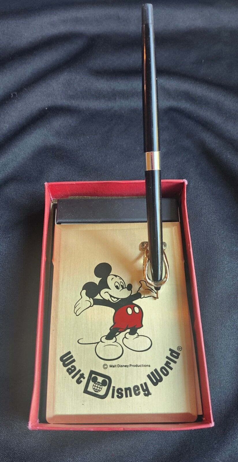 Walt Disney World Vintage Note Pad Holder With Pen Holder, Mickey Mouse