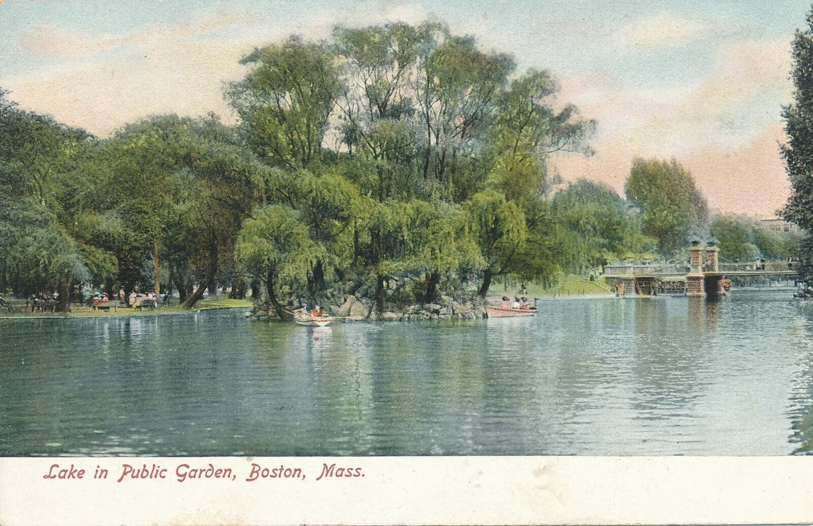 BOSTON MA - Public Garden Lake - udb (pre 1908)