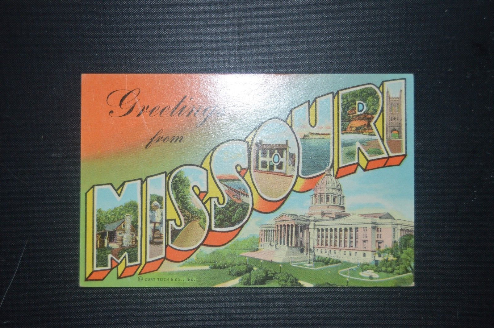 Greetings From Missouri Large Big Letter Postcard Chrome Vintage