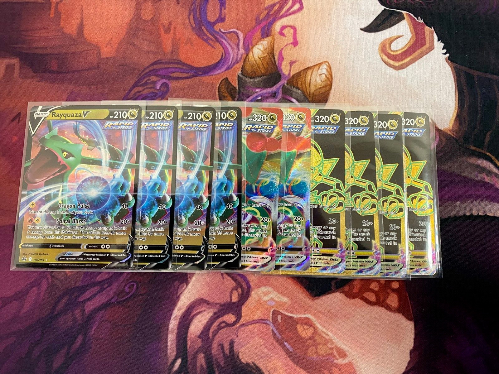 Pokémon, 10 RAYQUAZA V AND VMAX CARD LOT NEAR MINT CONDTION OR BETTER