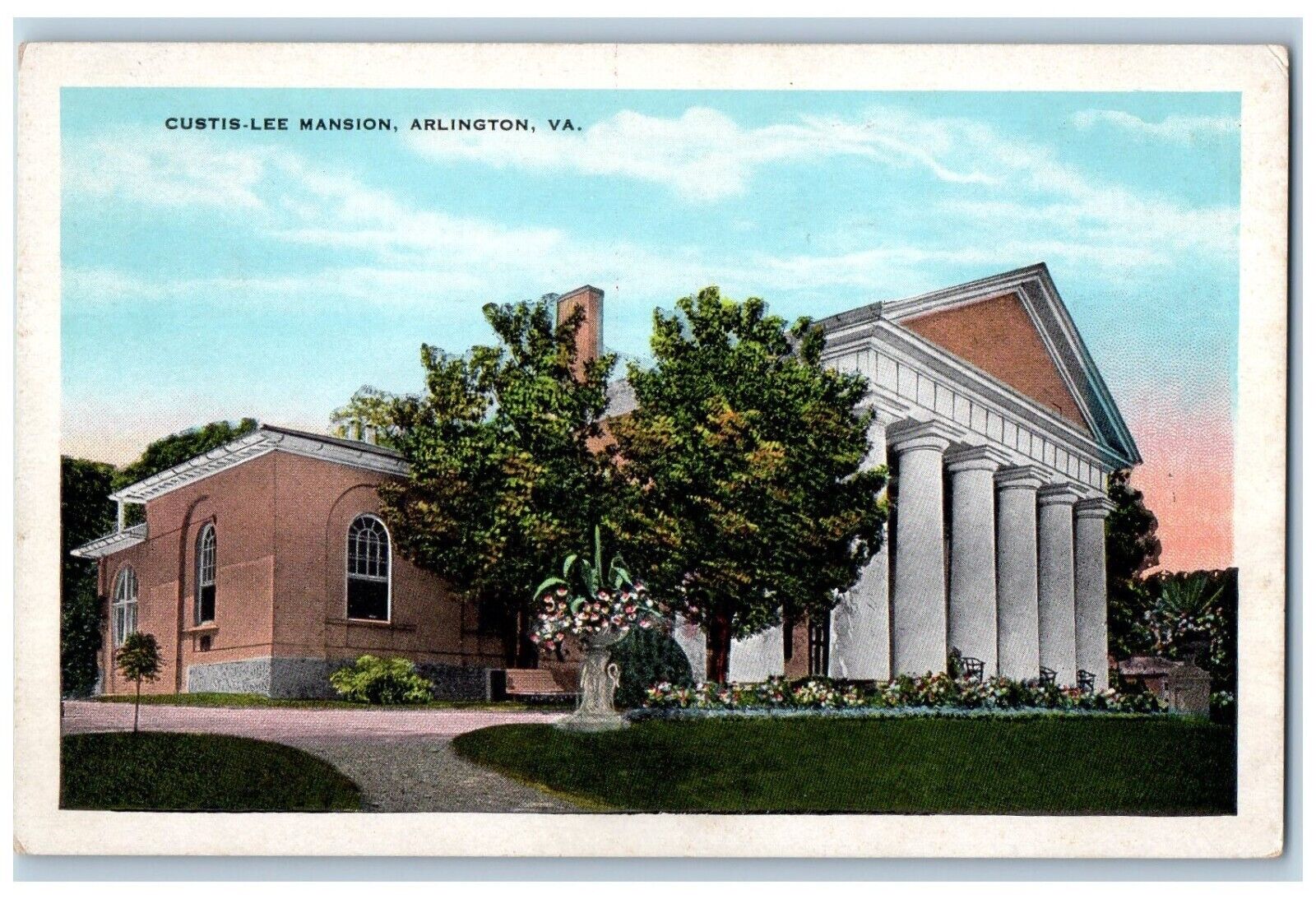 Arlington Virginia VA Postcard Custis-Lee Mansion Exterior c1920 Vintage Antique