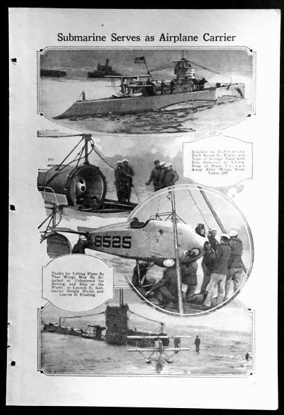 S-1 Submarine Aircraft Carrier 1926 pictorial Martin MS-1 Collapsible Seaplane