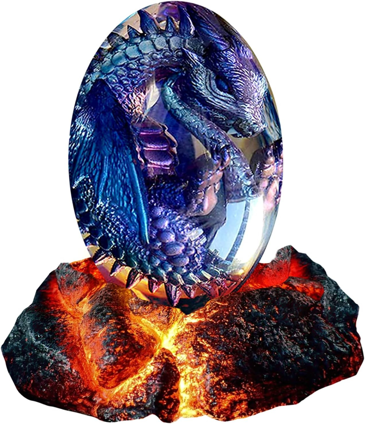 Dragons Egg, Lava Dragon Egg with Luminous Base, Handmade Sculpture Dragon Eggs 