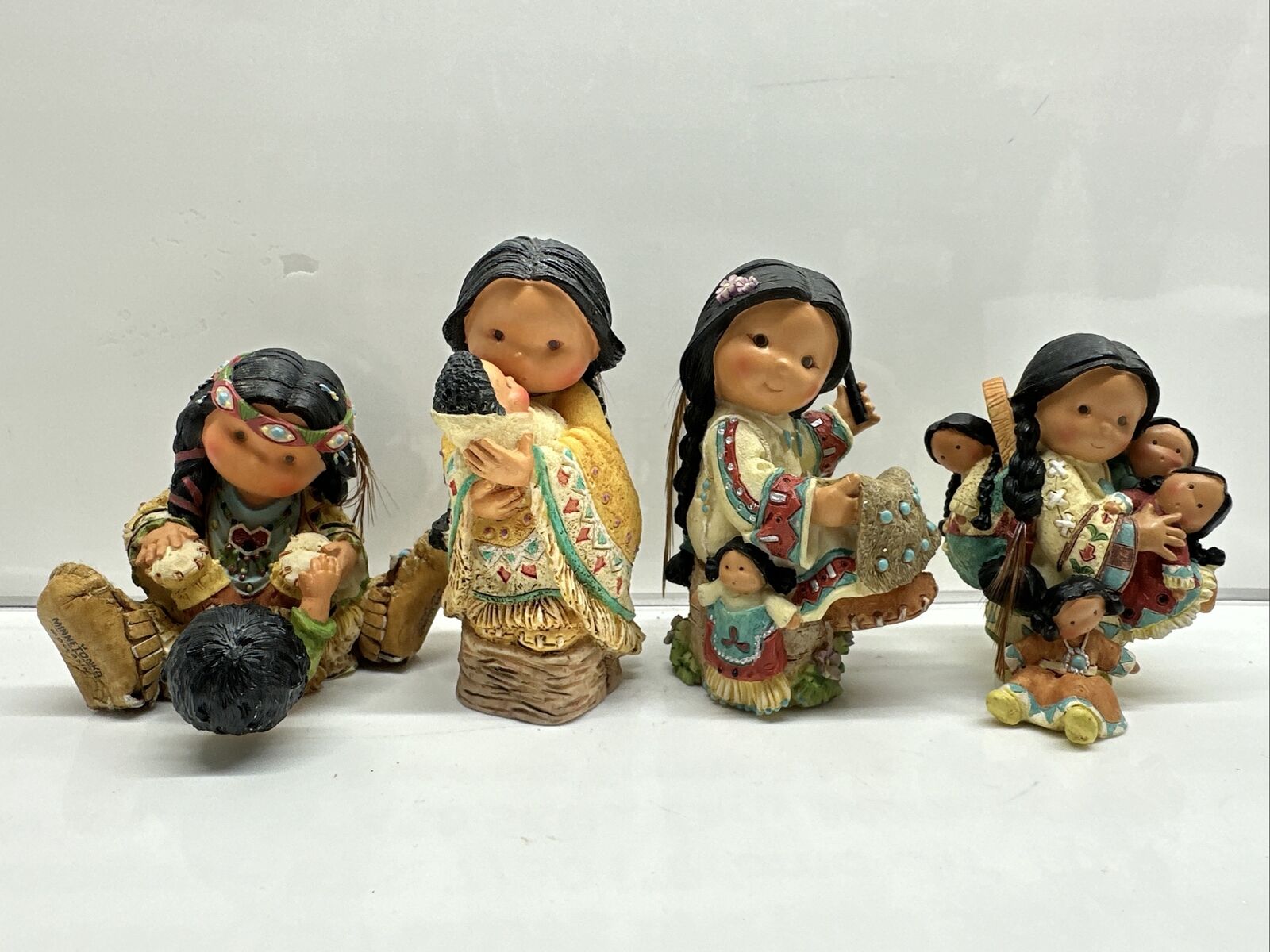 Friends Of The Feather Native Americans Figurine Enesco 1994-2000 Lot Of 4