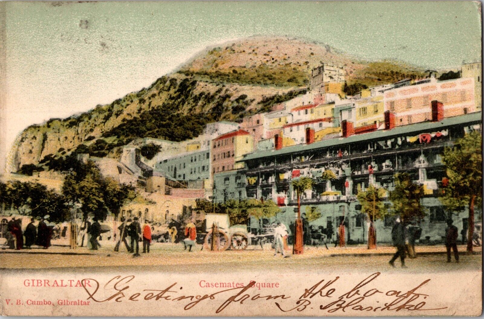 1906 Vintage Postcard Gibraltar Casemates Square - Peoria Illinois Postmark