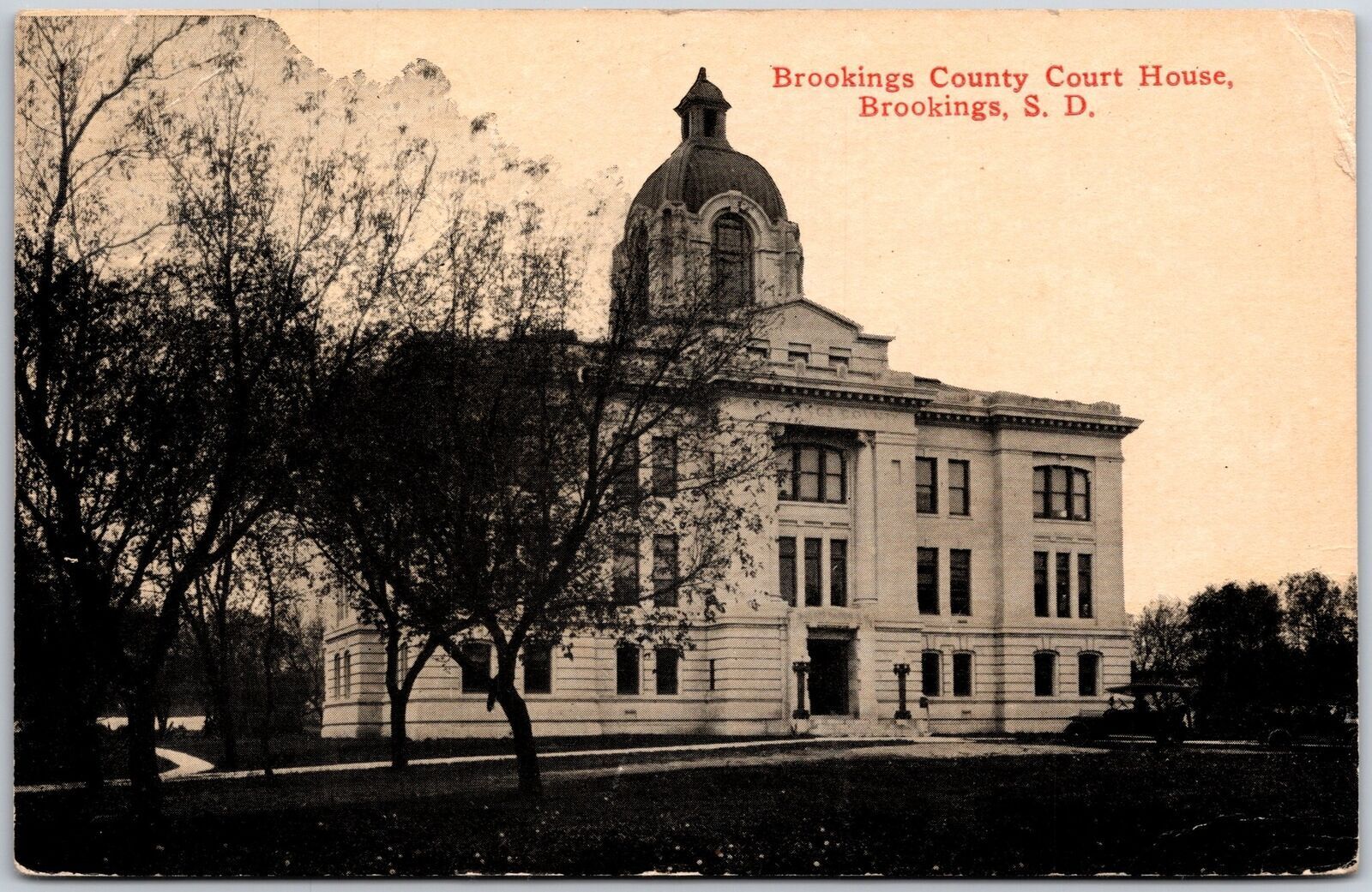 1910\'s Brookings County Courthouse Brookings South Dakota SD Posted Postcard