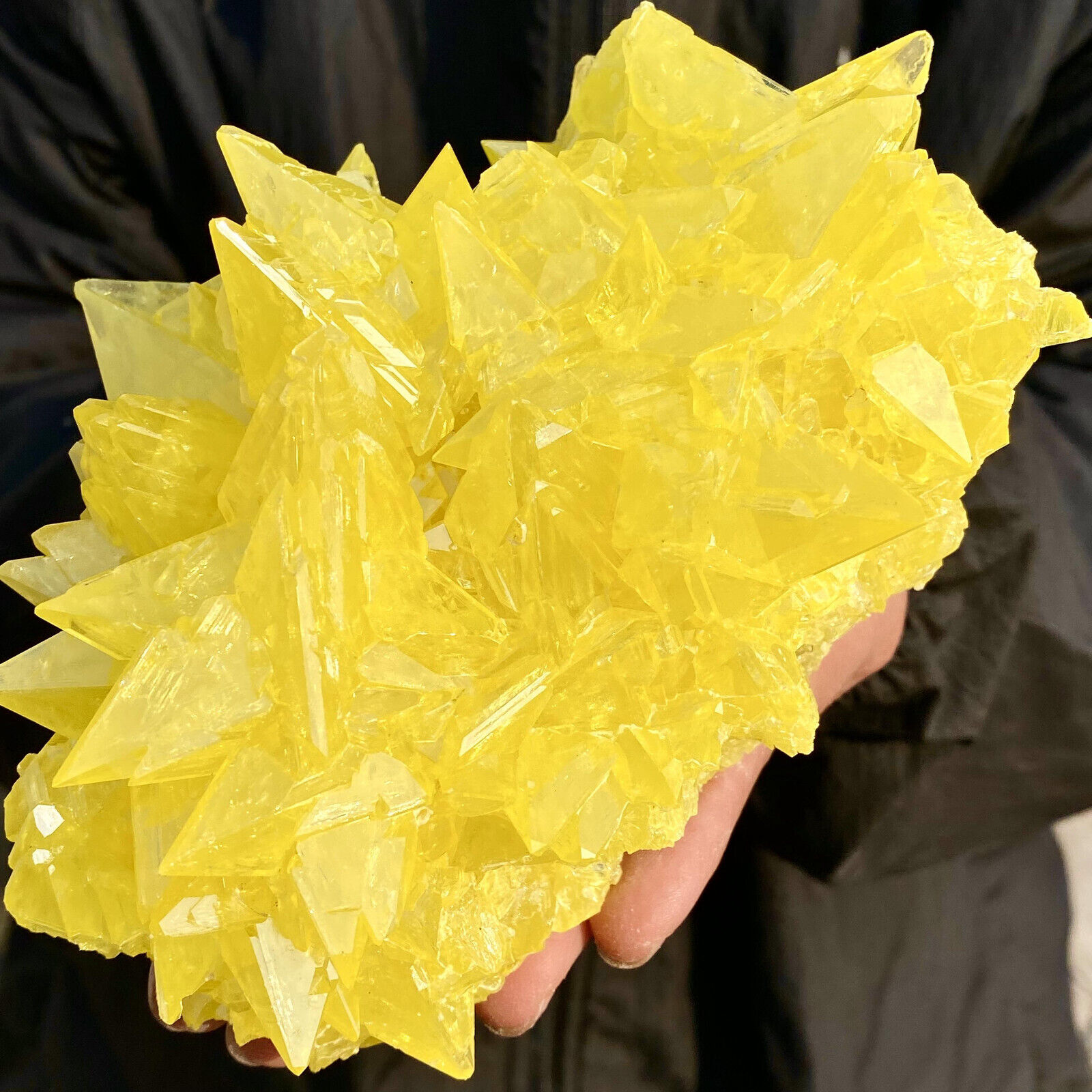 912g Rare yellow sulfur crystal quartz crystal mineral specimen A