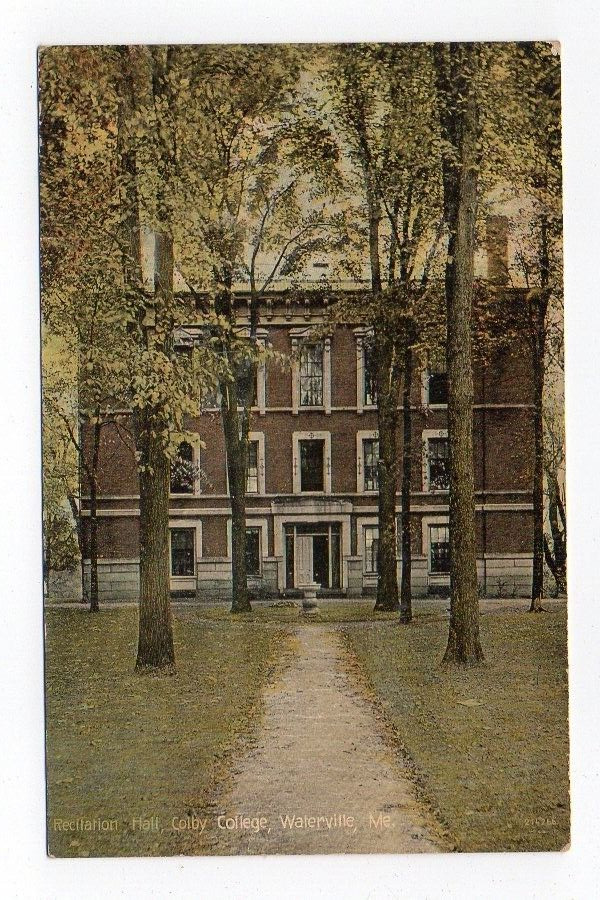 DB Postcard, Recilation Hall, Colby College, Waterville, Me., Maine