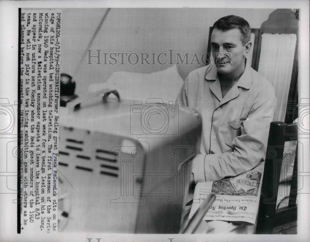 1959 Press Photo Former Reds Great Frank McCormick in the hospital - nea03415
