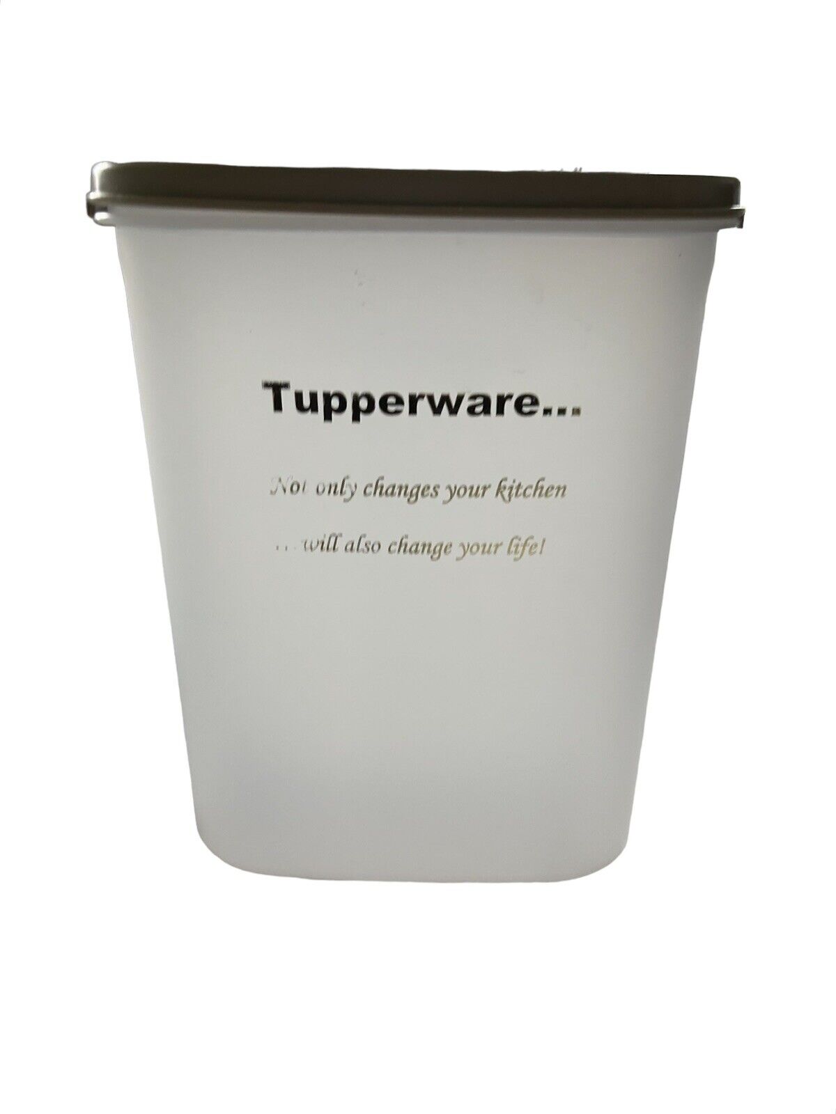 Tupperware Modular Mates Oval #4 Logo Container #1614 Consultant Gift Tan Seal