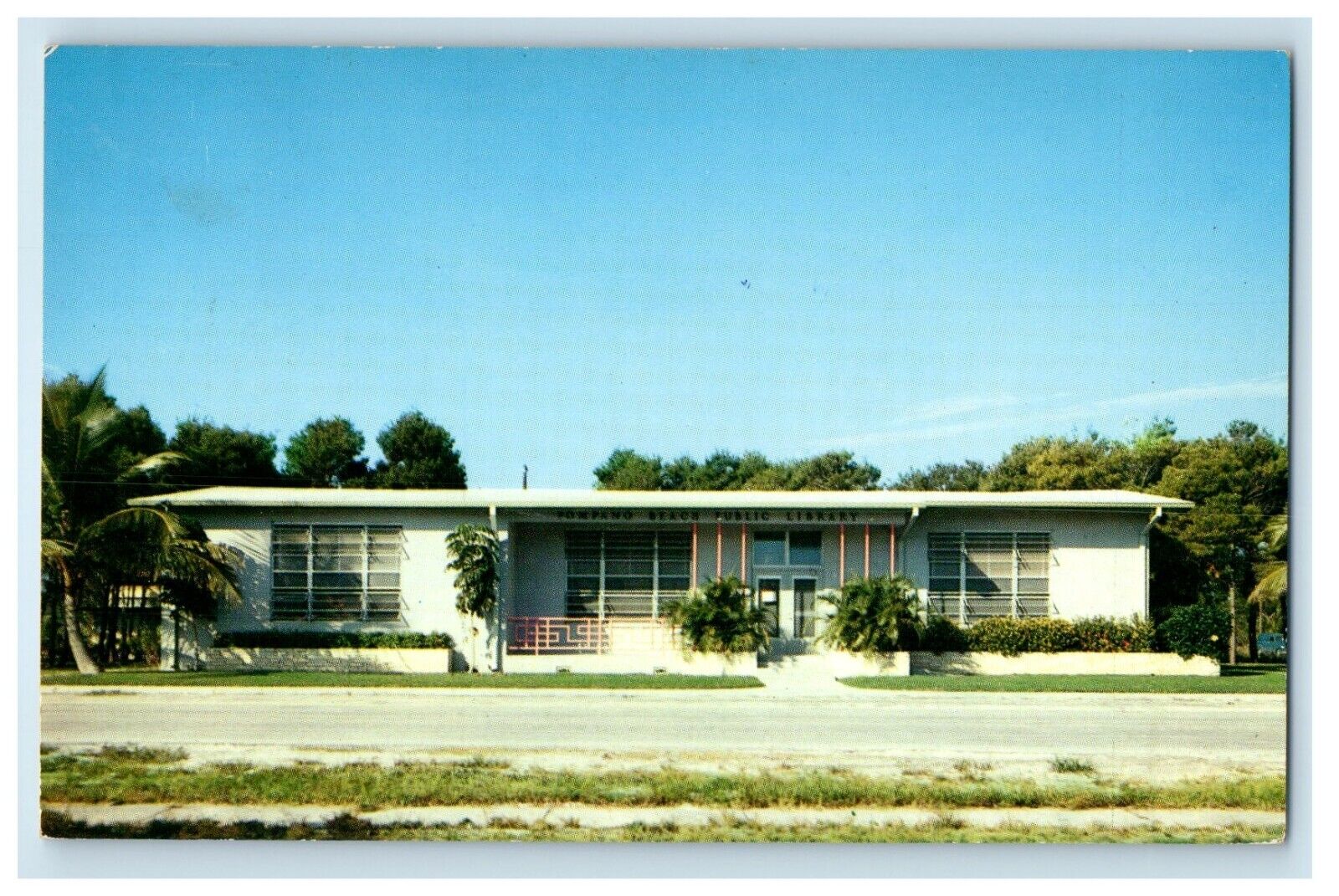 c1960's Public Library Pompano Beach Florida FL Unposted Vintage Postcard