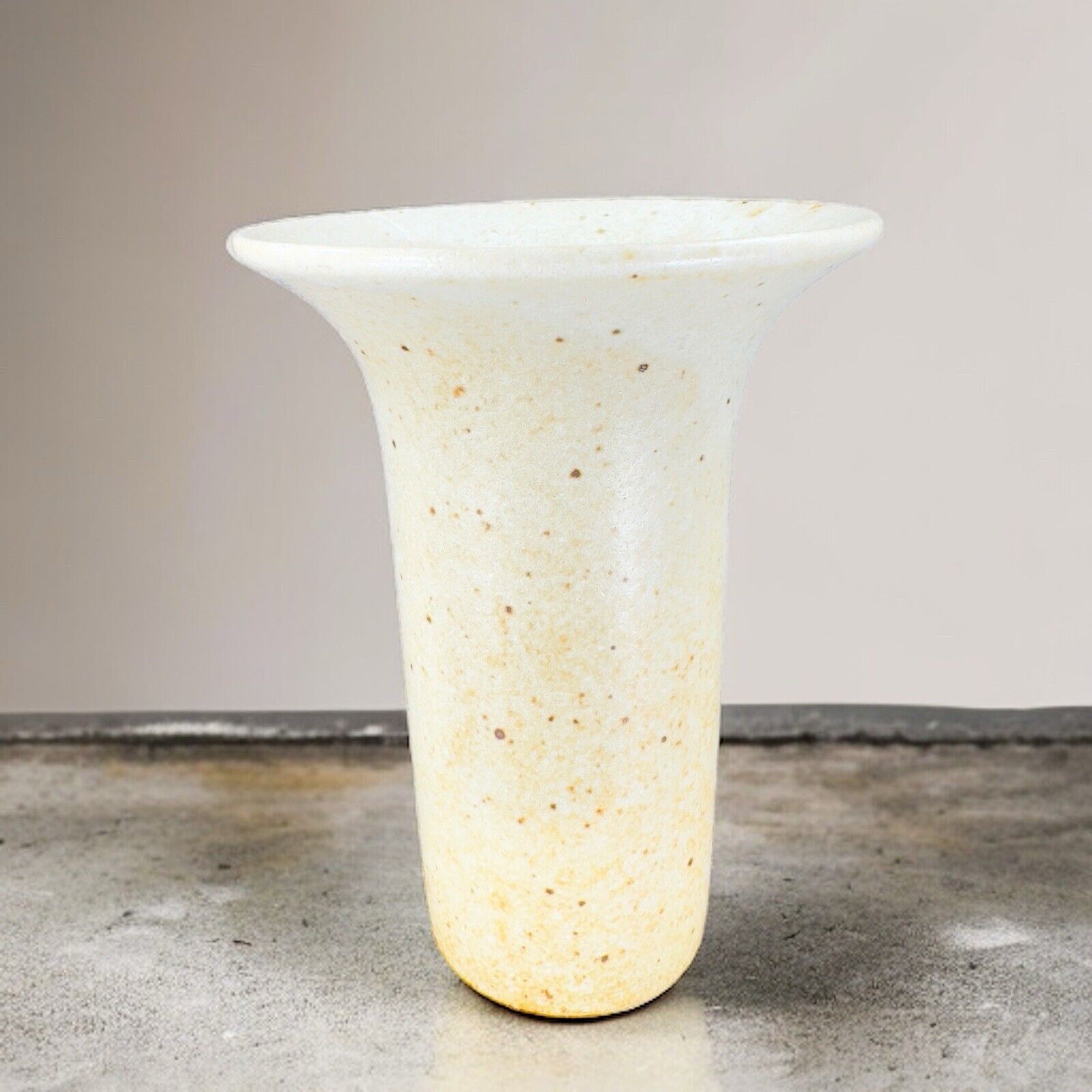 Hand Made Speckled Glaze Stoneware Pottery Vase Vessel Hand Crafted Ceramic VTG