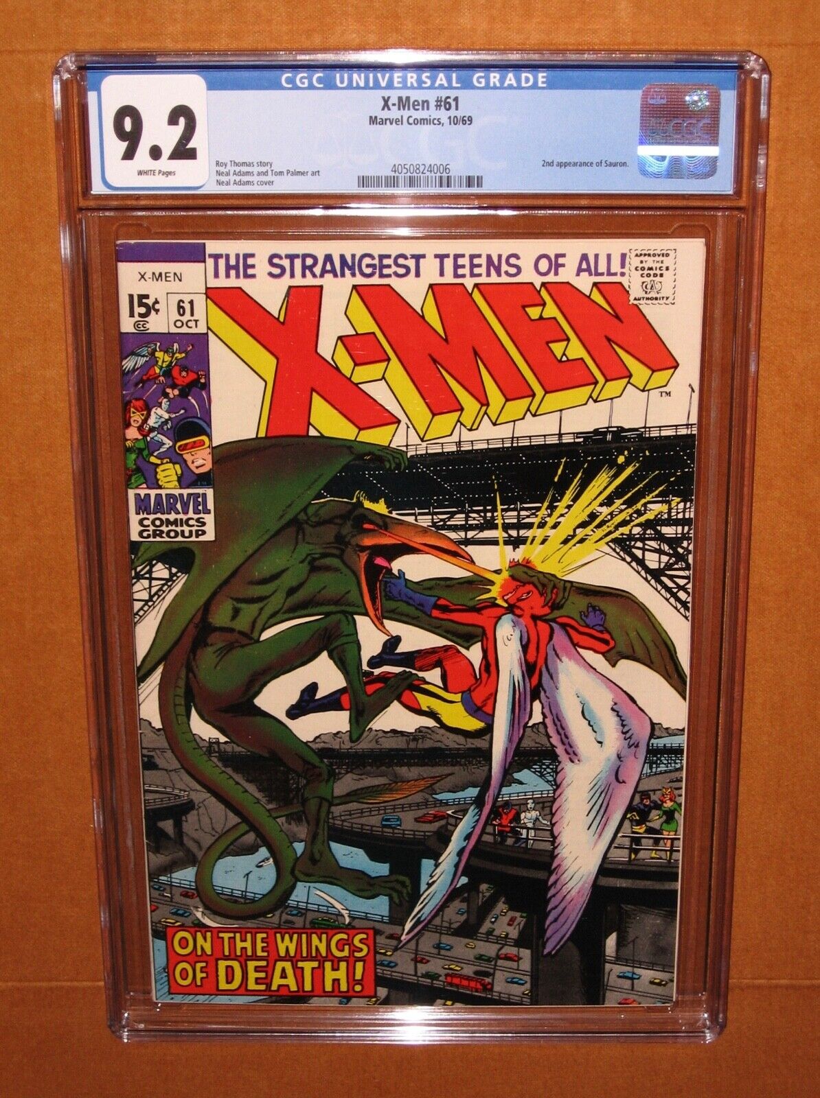 X-Men #61 CGC 9.2 WHITE pages 2nd Sauron; Neal Adams art 13 HD pix INSURED 1969