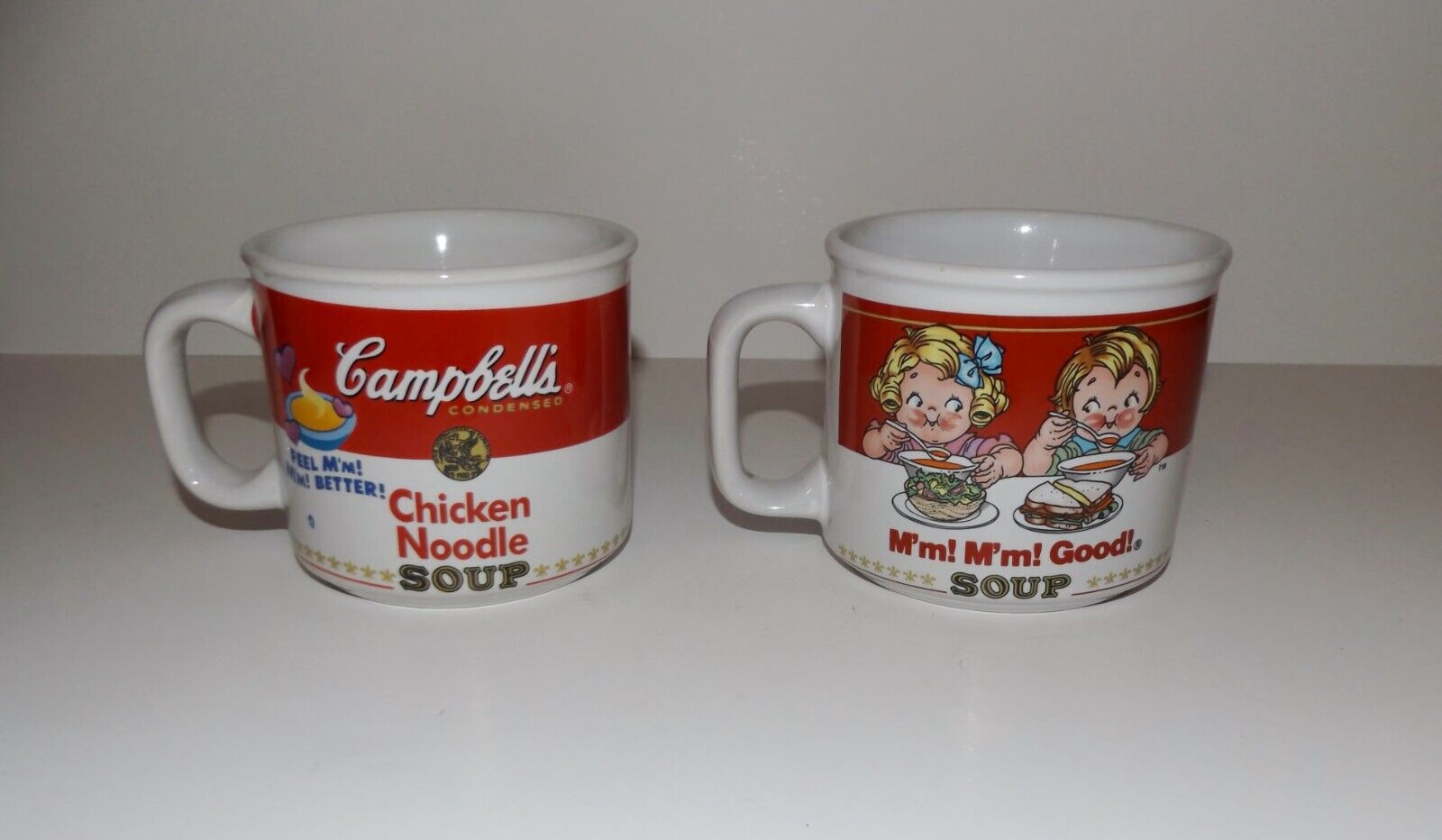 2 - 1997 Ceramic Campbell\'s 14 Oz Soup Mugs by Westwood