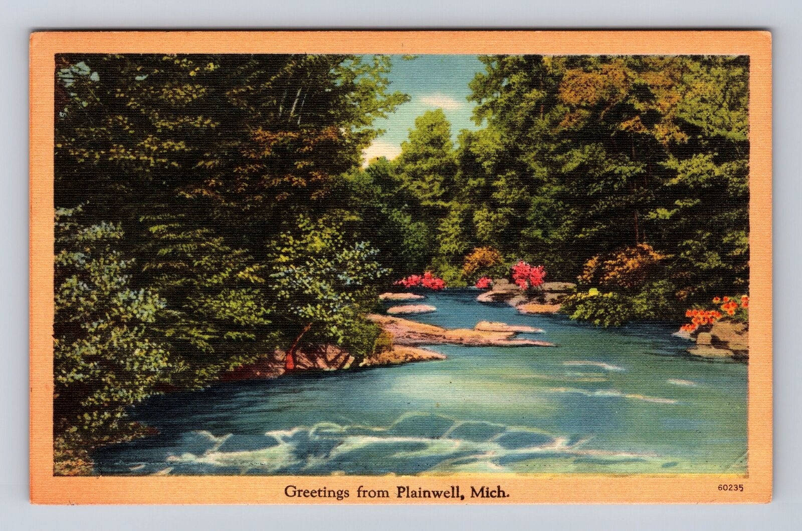 Plainwell MI-Michigan, Scenic Greetings, Antique Vintage c1950 Souvenir Postcard