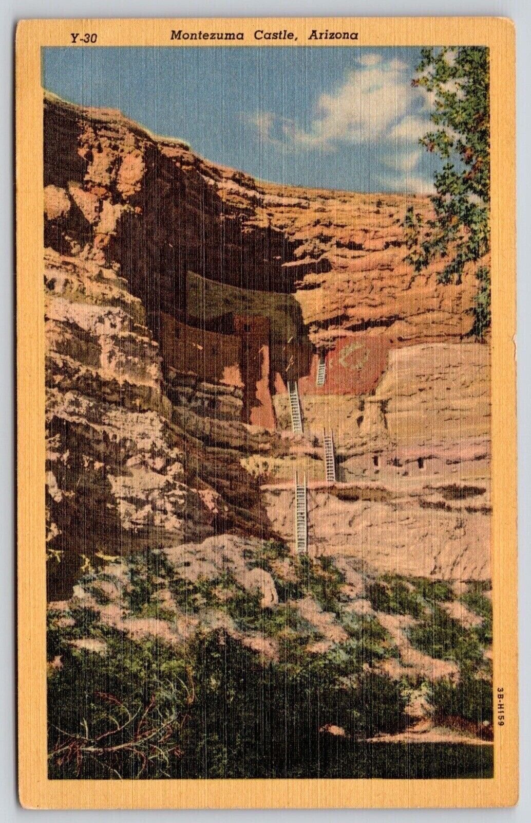 Montezuma Castle Arizona Az Linen Postcard