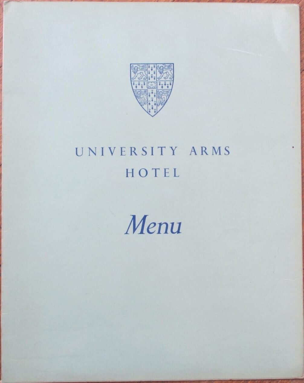 Cambridge, England 1962 Restaurant Menu, University Arms Hotel UK United Kingdom