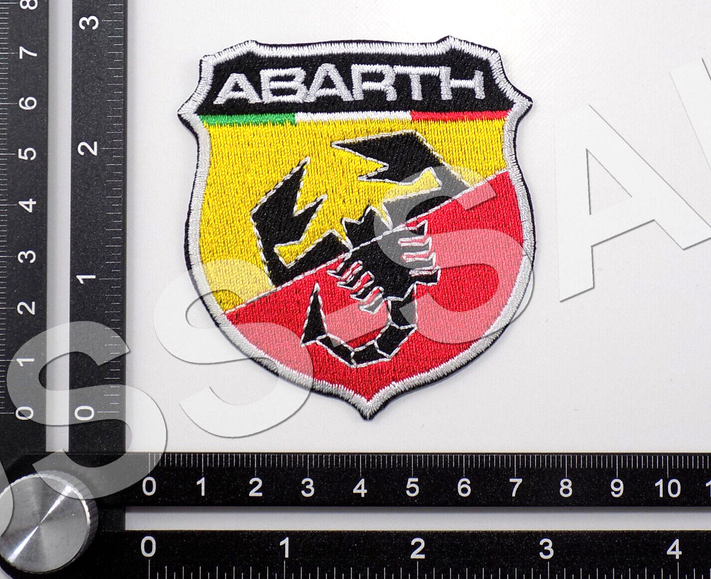 ABARTH EMBROIDERED PATCH IRON/SEW ON ~2-7/8\