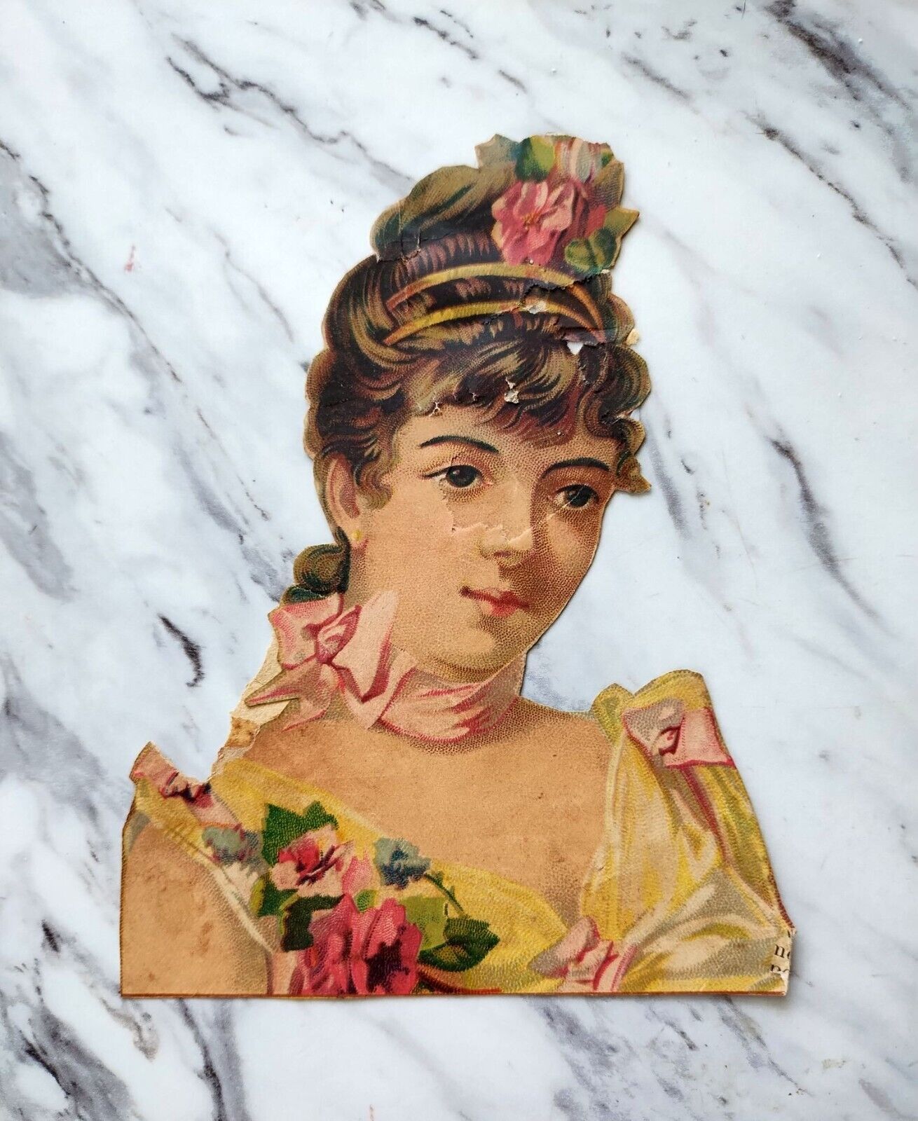 Antique fancy Regency lady scrapbook cutout