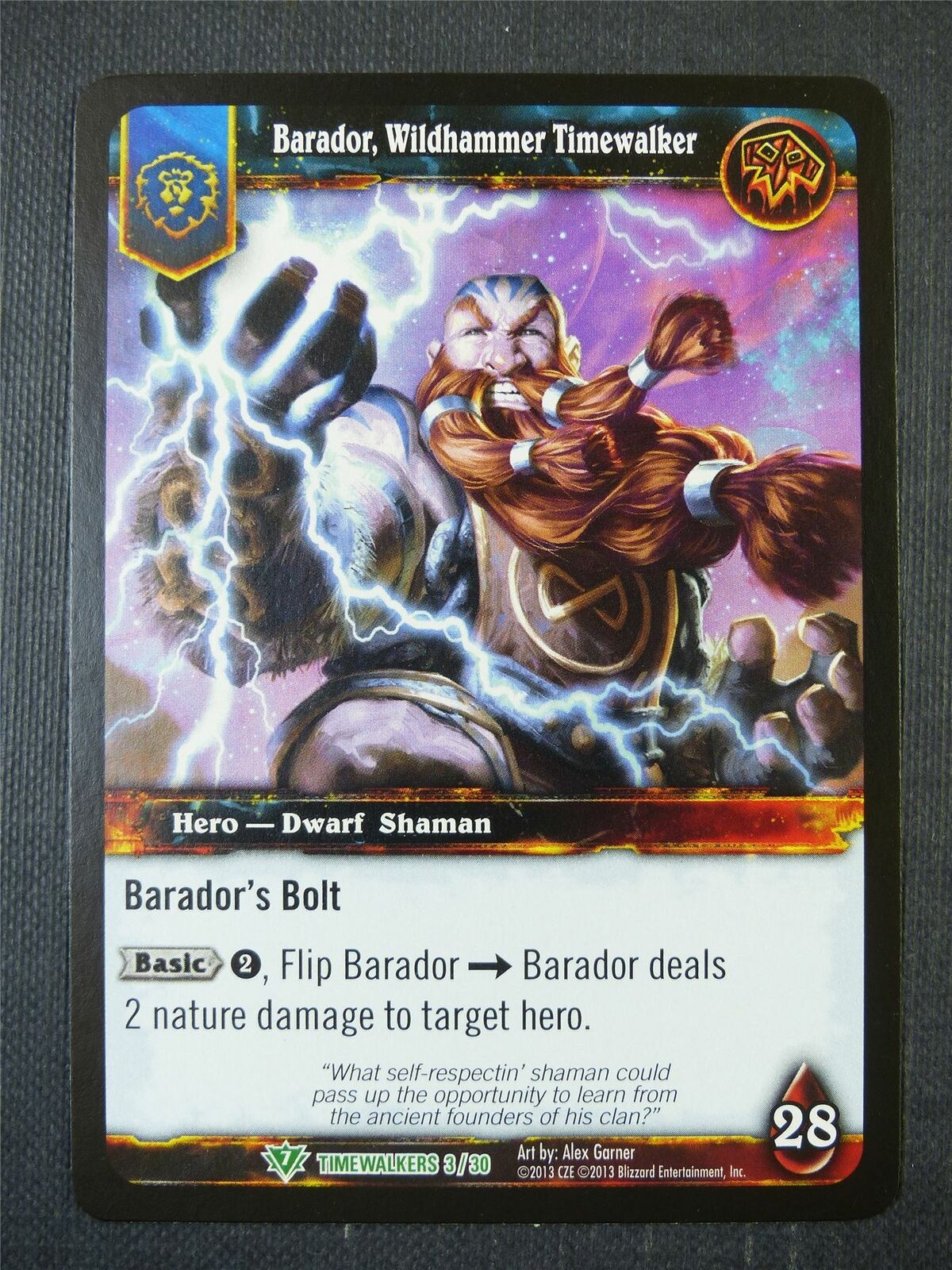 Barador Wildhammer Timewalker 3/30 - WoW Card #1AY