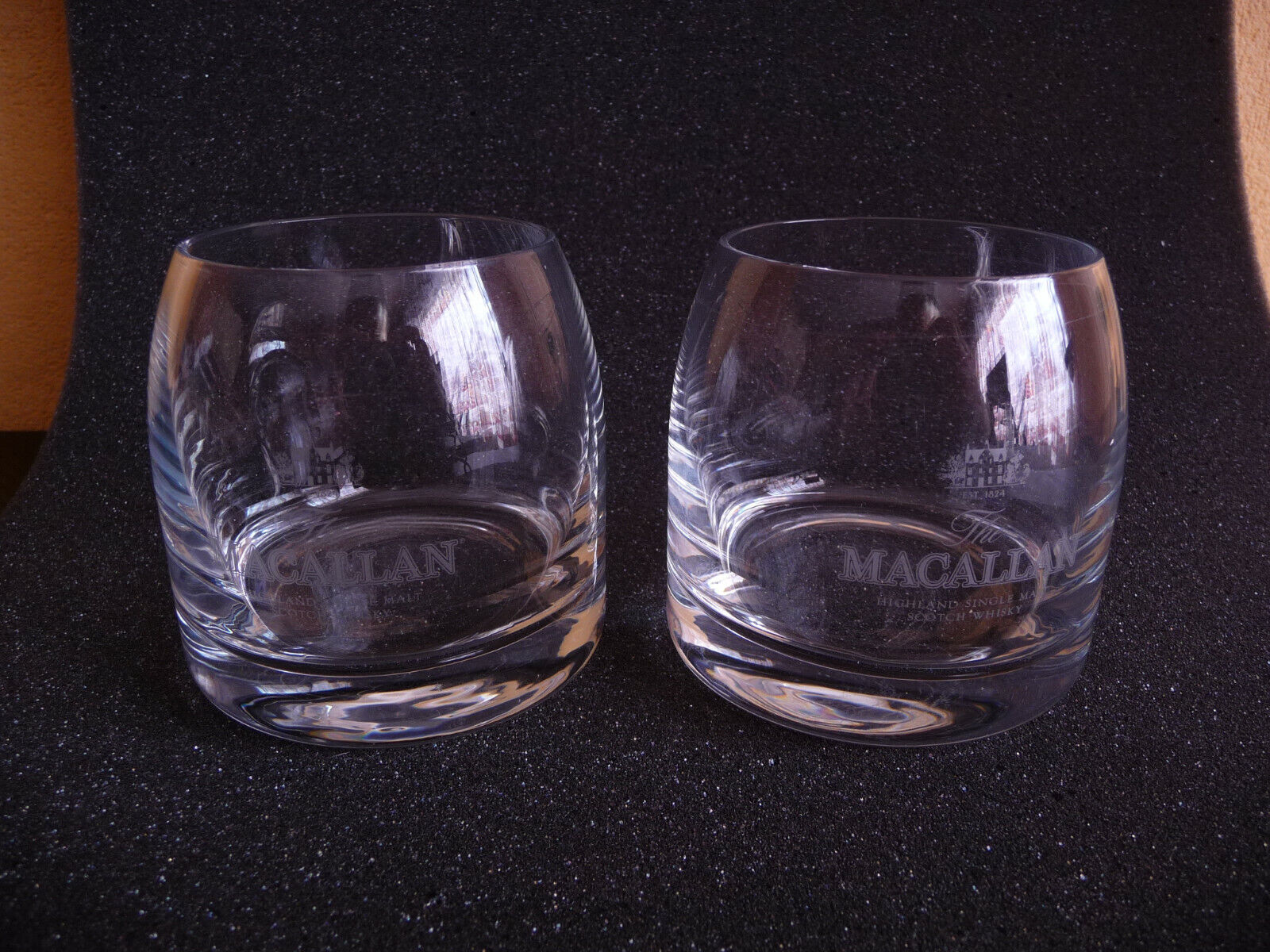  2pcs The Macallan Highland Single Malt Scotch Whiskey Tumbler glasses used rare