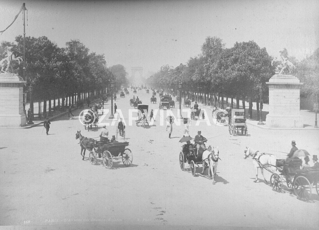 Vtg Antique 1870 -1899  Ave Des Champ Elysees Photo #2494