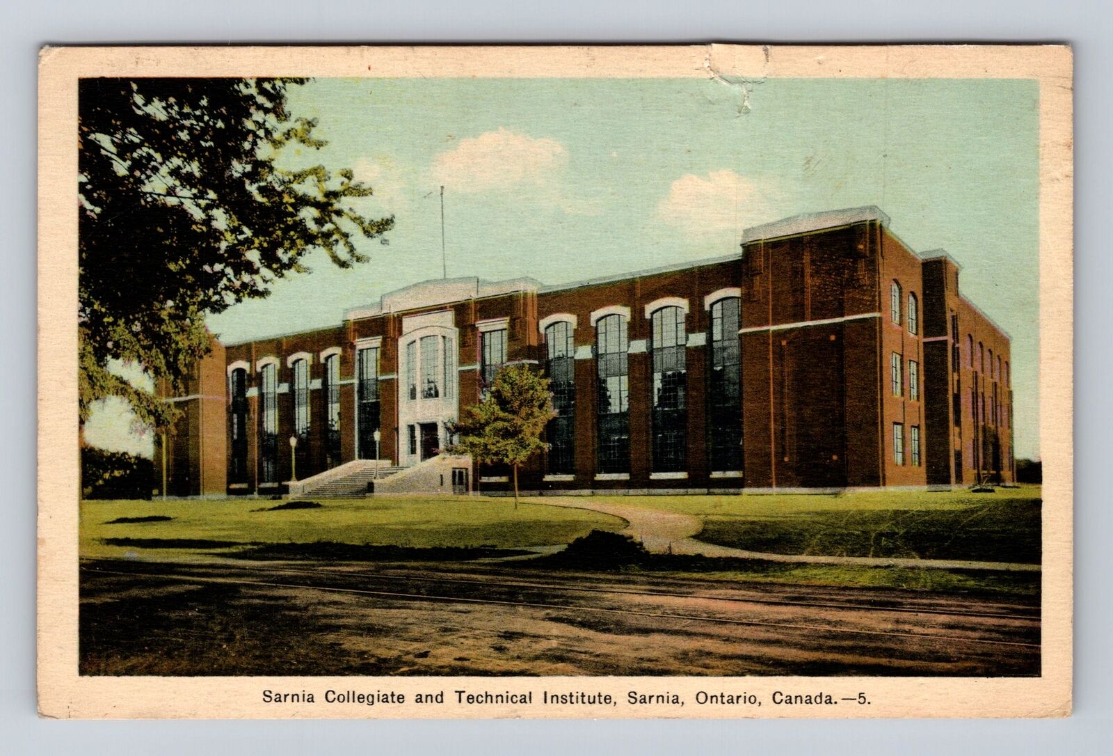 Sarnia ON-Ontario Canada, Sarnia Collegiate Technical Institute Vintage Postcard