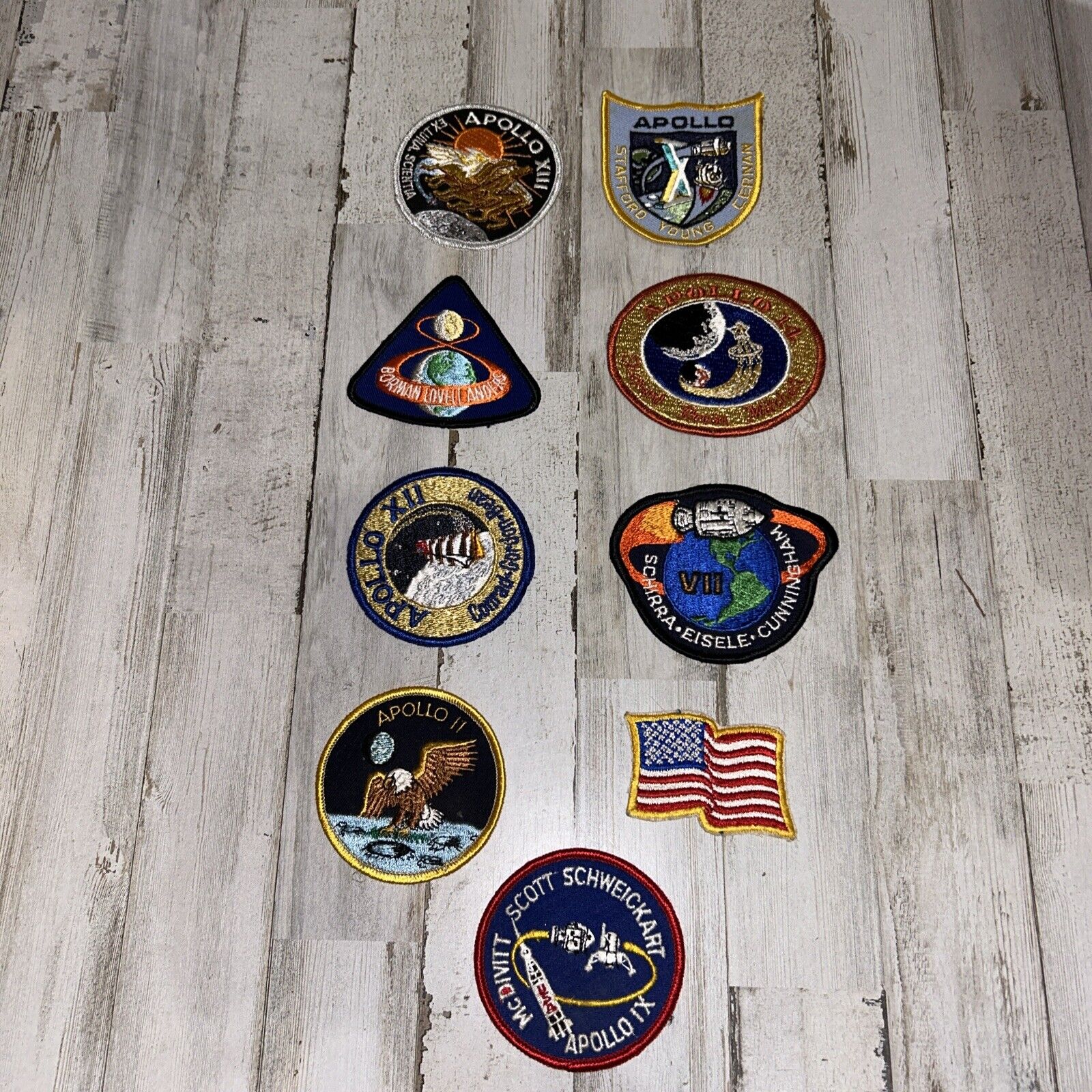Lot of 9 Vintage NASA Apollo Mission Embroidered Patches Excellent Condition