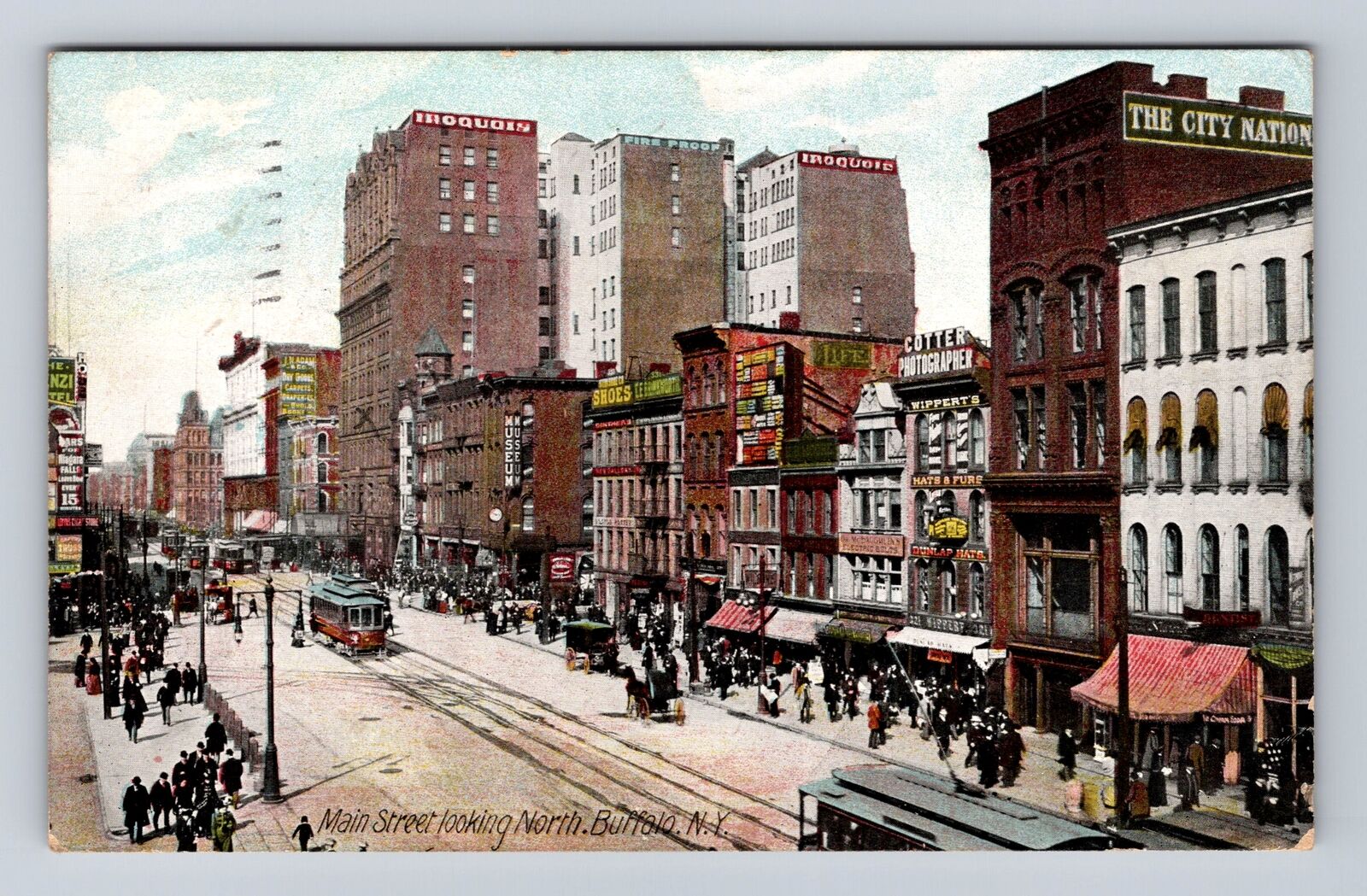 Buffalo NY- New York, Main Street, Advertisement, Antique Vintage c1907 Postcard