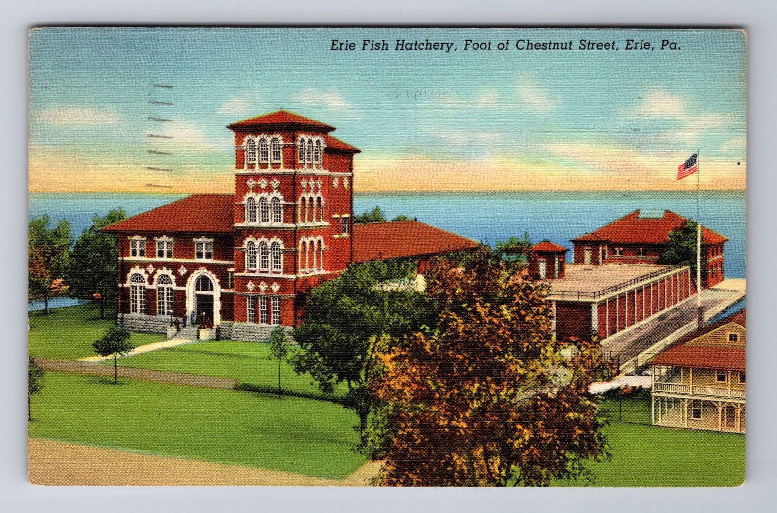 Erie PA-Pennsylvania, Erie Fish Hatchery, Antique, Vintage c1940 Postcard
