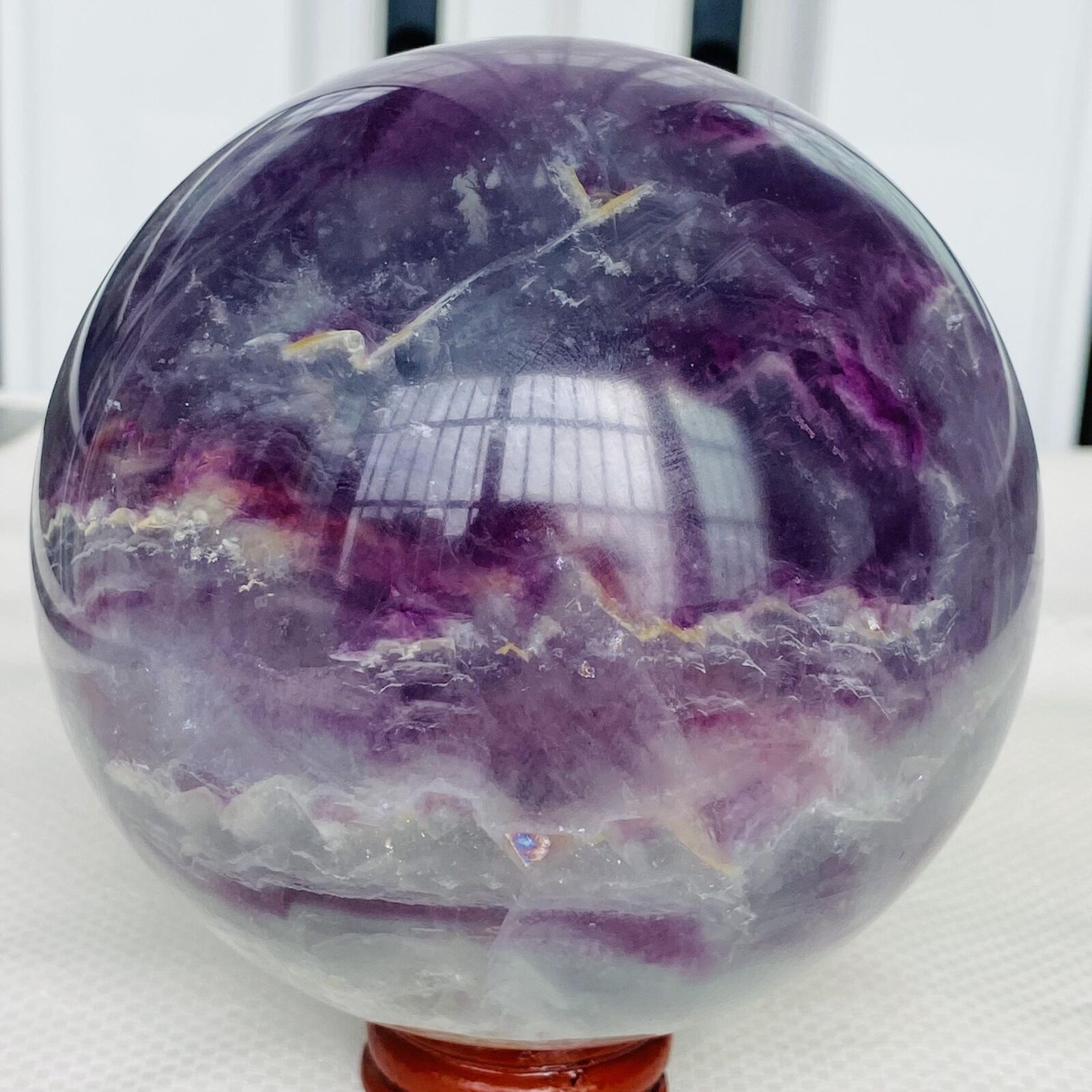 1900G Natural Fluorite ball Colorful Quartz Crystal Gemstone Healing