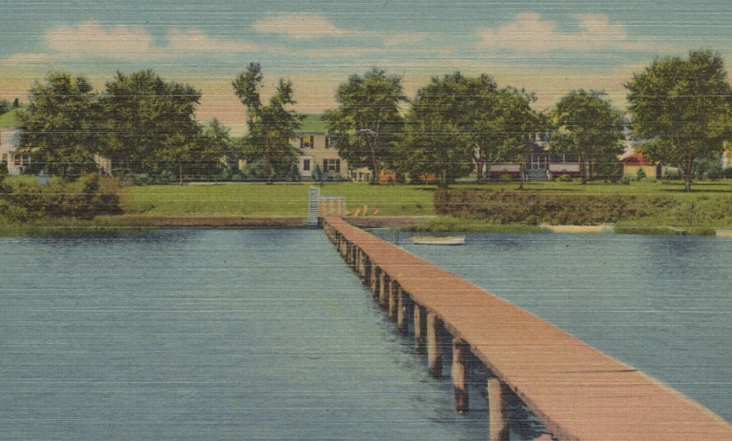 Beautiful Waterfront Homes in Cambridge Maryland Linen Vintage Post Card