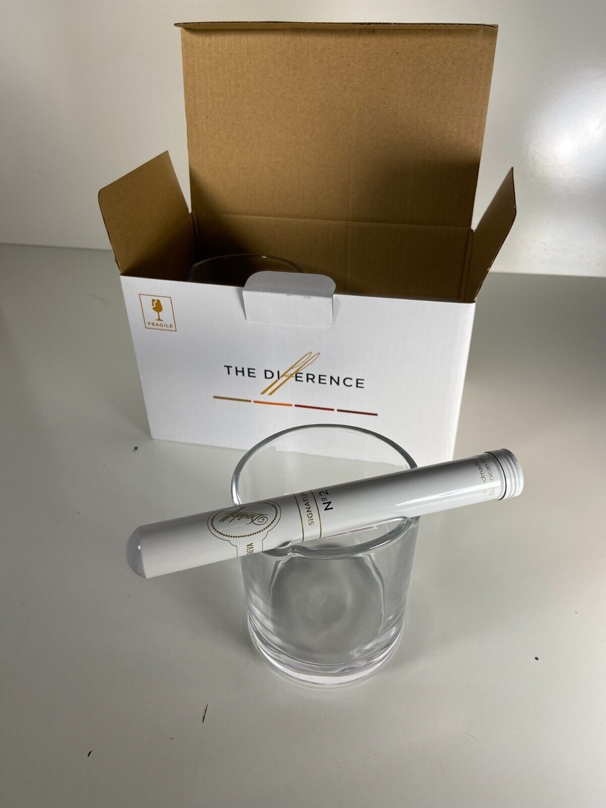 Davidoff Glasses with Cigar holder- Cigar NOT included